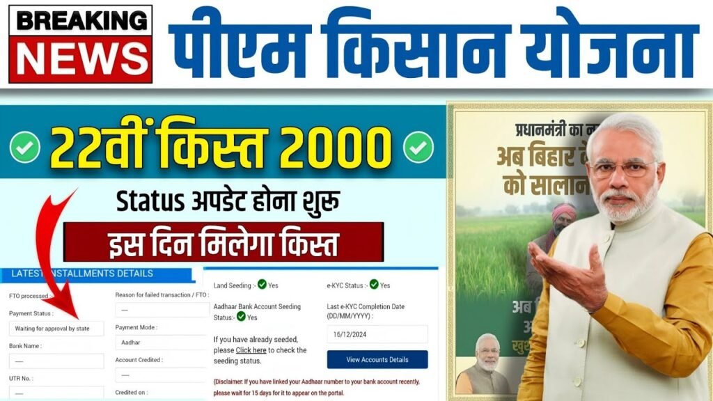 PM Kisan 22th Installment Date